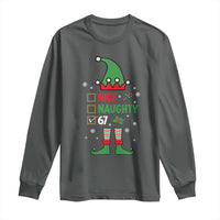67 Christmas Long Sleeve Shirt Funny Six Seven Meme Brainrot Nice Naughty 6 7 Elf Custome - Wonder Print Shop