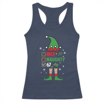 67 Christmas Racerback Tank Top Funny Six Seven Meme Brainrot Nice Naughty 6 7 Elf Custome - Wonder Print Shop