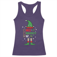 67 Christmas Racerback Tank Top Funny Six Seven Meme Brainrot Nice Naughty 6 7 Elf Custome - Wonder Print Shop