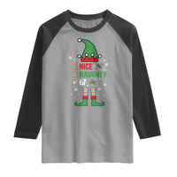 67 Christmas Raglan Shirt Funny Six Seven Meme Brainrot Nice Naughty 6 7 Elf Custome - Wonder Print Shop