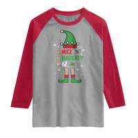 67 Christmas Raglan Shirt Funny Six Seven Meme Brainrot Nice Naughty 6 7 Elf Custome - Wonder Print Shop