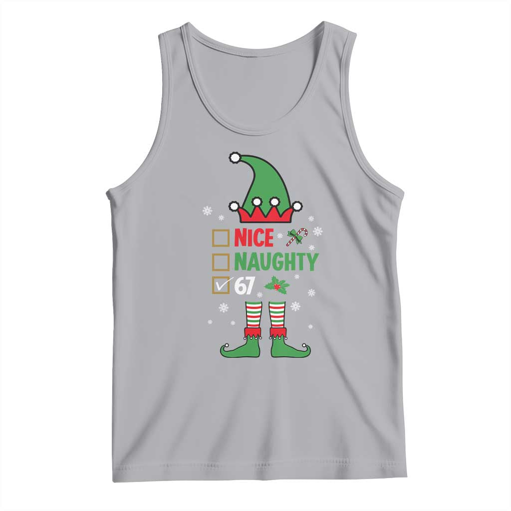 67 Christmas Tank Top Funny Six Seven Meme Brainrot Nice Naughty 6 7 Elf Custome - Wonder Print Shop