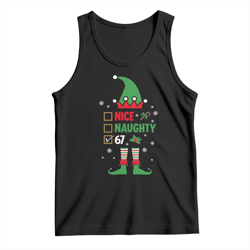 67 Christmas Tank Top Funny Six Seven Meme Brainrot Nice Naughty 6 7 Elf Custome - Wonder Print Shop