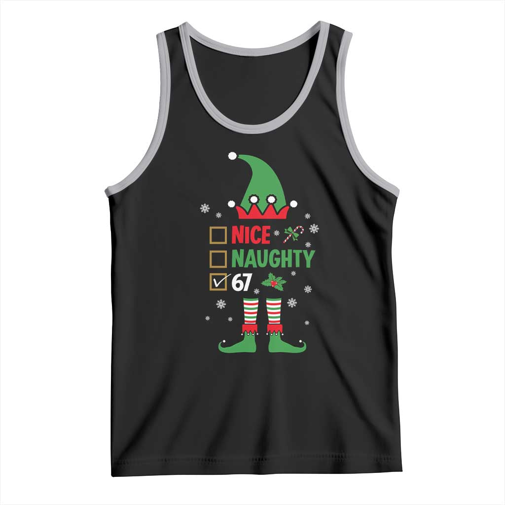 67 Christmas Tank Top Funny Six Seven Meme Brainrot Nice Naughty 6 7 Elf Custome - Wonder Print Shop