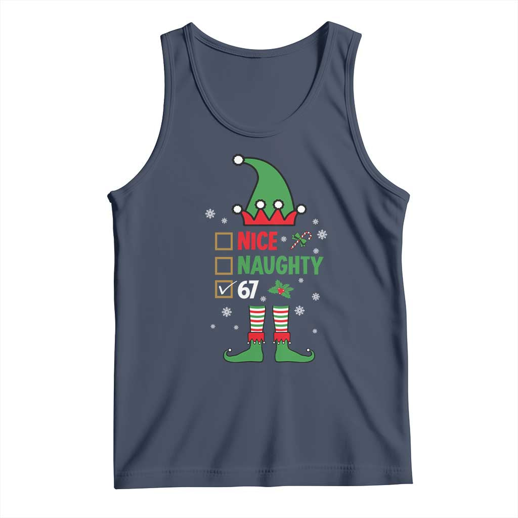67 Christmas Tank Top Funny Six Seven Meme Brainrot Nice Naughty 6 7 Elf Custome - Wonder Print Shop