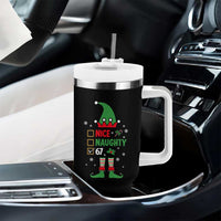 67 Christmas Tumbler With Handle Funny Six Seven Meme Brainrot Nice Naughty 6 7 Elf Custome - Wonder Print Shop