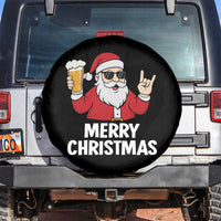 Merry Christmas Funny Santa Drinking Beer Spare Tire Cover - Wonder Print Shop