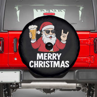 Merry Christmas Funny Santa Drinking Beer Spare Tire Cover - Wonder Print Shop