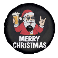 Merry Christmas Funny Santa Drinking Beer Spare Tire Cover - Wonder Print Shop