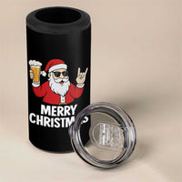 Merry Christmas Funny Santa Drinking Beer 4 in 1 Can Cooler Tumbler - Wonder Print Shop