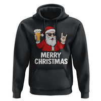 Merry Christmas Funny Santa Drinking Beer Hoodie - Wonder Print Shop