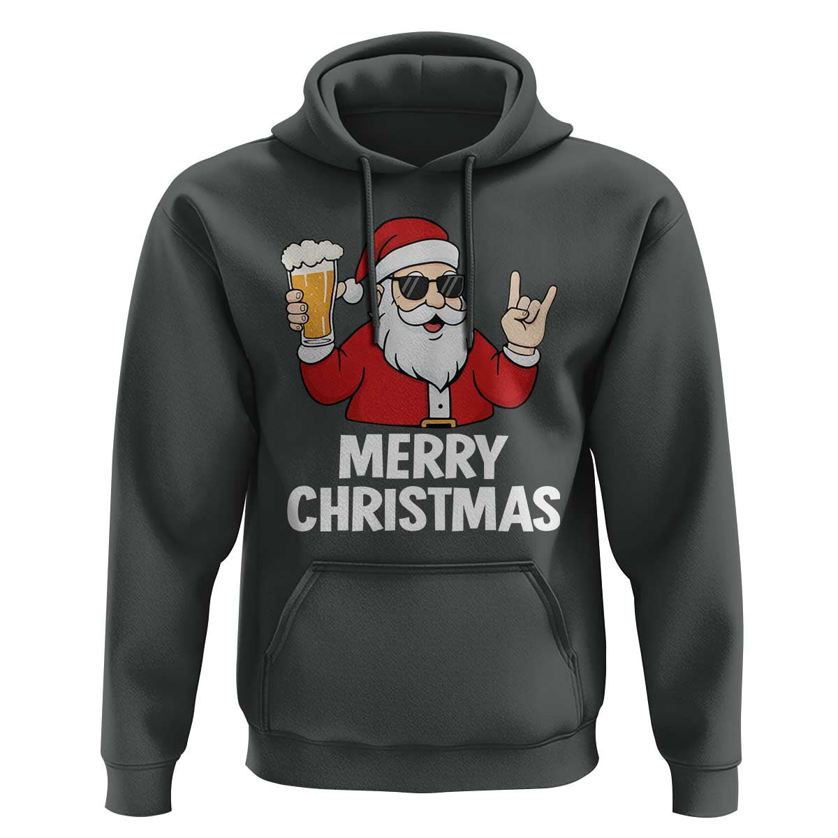 Merry Christmas Funny Santa Drinking Beer Hoodie - Wonder Print Shop
