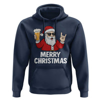 Merry Christmas Funny Santa Drinking Beer Hoodie - Wonder Print Shop