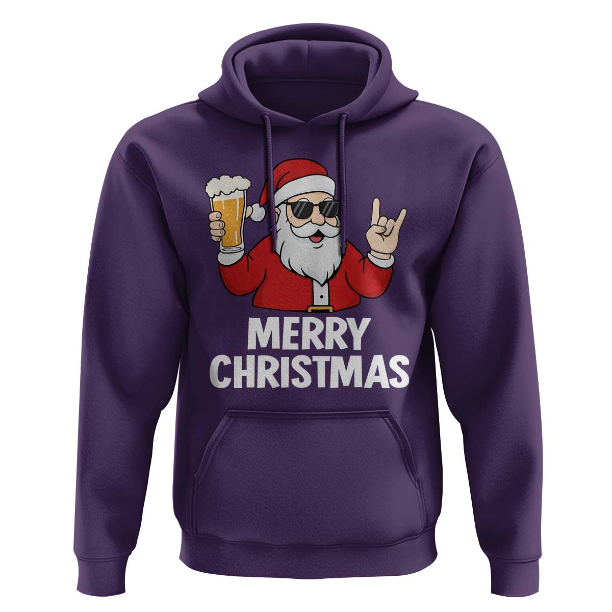 Merry Christmas Funny Santa Drinking Beer Hoodie - Wonder Print Shop