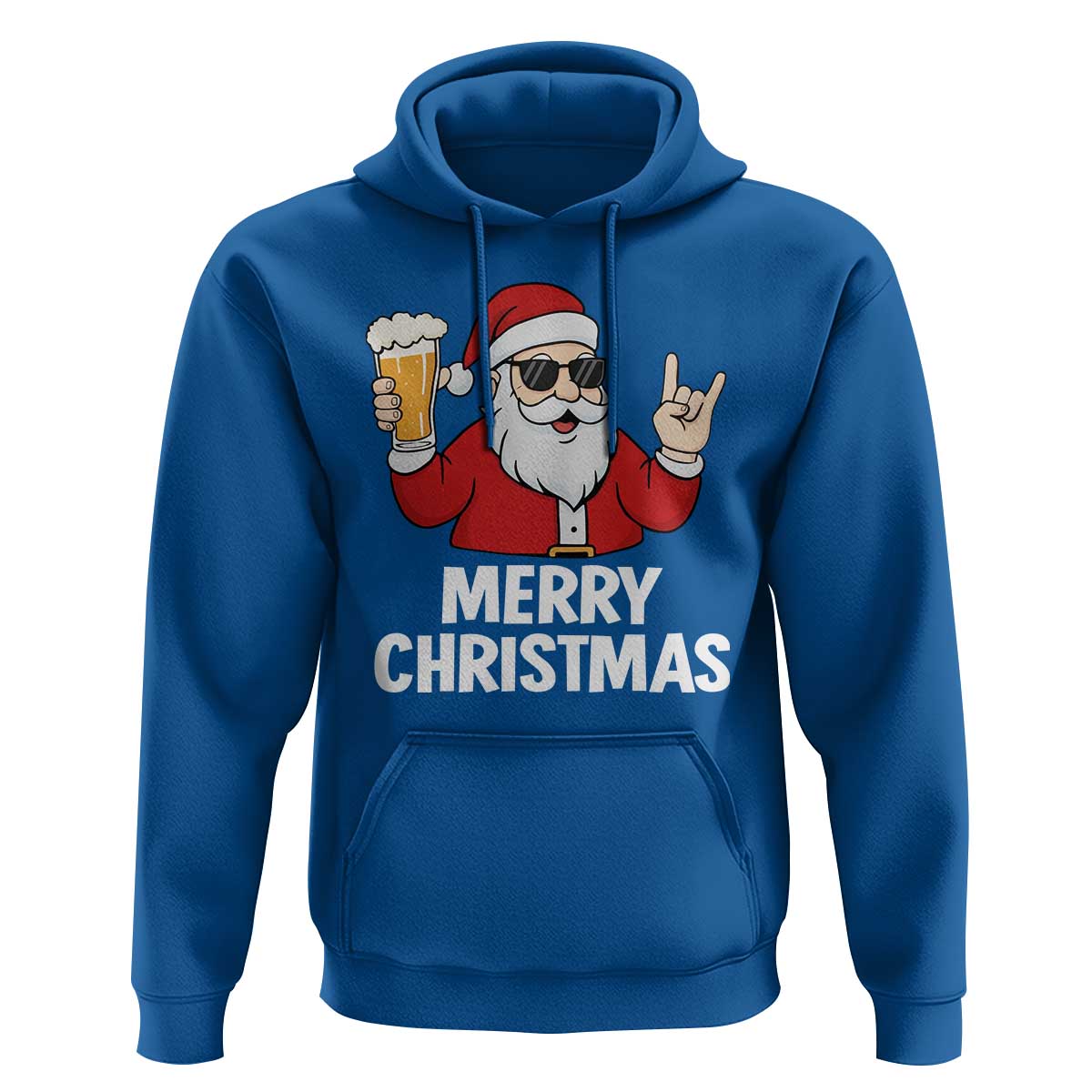 Merry Christmas Funny Santa Drinking Beer Hoodie - Wonder Print Shop