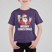 Merry Christmas Funny Santa Drinking Beer T Shirt For Kid - Wonder Print Shop
