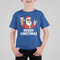 Merry Christmas Funny Santa Drinking Beer T Shirt For Kid - Wonder Print Shop