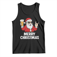 Merry Christmas Funny Santa Drinking Beer Tank Top - Wonder Print Shop