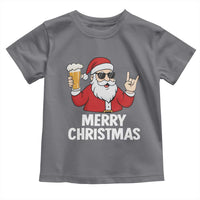 Merry Christmas Funny Santa Drinking Beer Toddler T Shirt - Wonder Print Shop