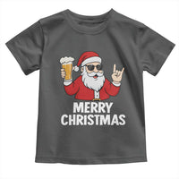 Merry Christmas Funny Santa Drinking Beer Toddler T Shirt - Wonder Print Shop
