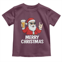 Merry Christmas Funny Santa Drinking Beer Toddler T Shirt - Wonder Print Shop