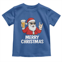 Merry Christmas Funny Santa Drinking Beer Toddler T Shirt - Wonder Print Shop