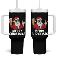 Merry Christmas Funny Santa Drinking Beer Tumbler With Handle - Wonder Print Shop