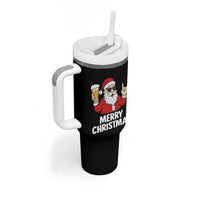 Merry Christmas Funny Santa Drinking Beer Tumbler With Handle - Wonder Print Shop