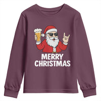 Merry Christmas Funny Santa Drinking Beer Youth Sweatshirt - Wonder Print Shop