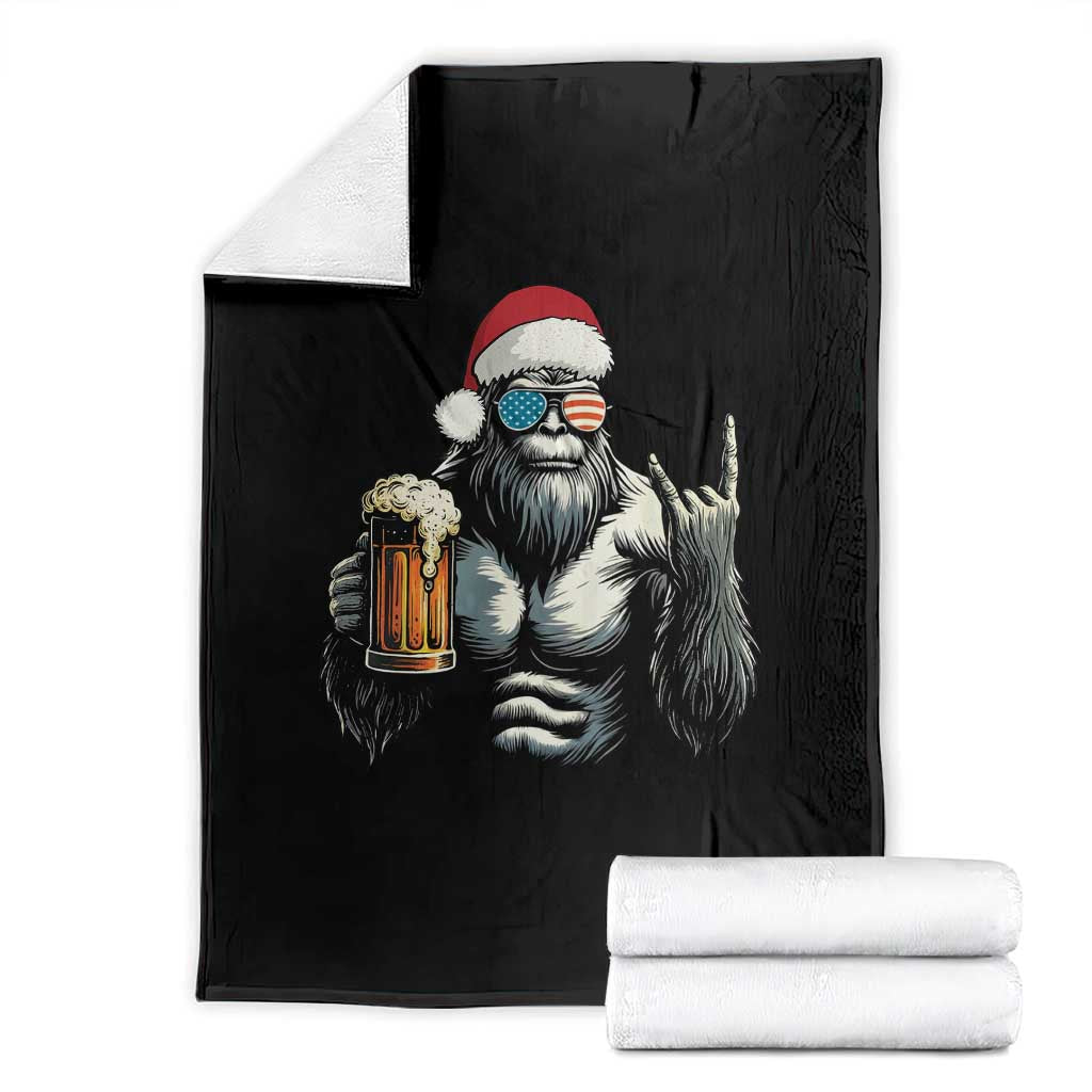 Bigfoot Christmas Throw Blanket Most Wonderful Xmas Sasquatch Beer - Wonder Print Shop