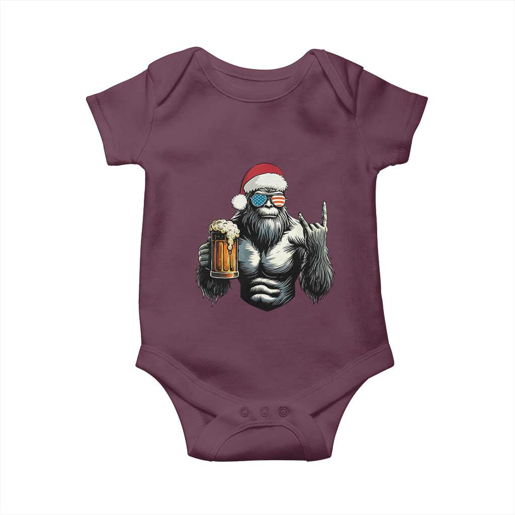 Bigfoot Christmas Baby Onesie Most Wonderful Xmas Sasquatch Beer - Wonder Print Shop
