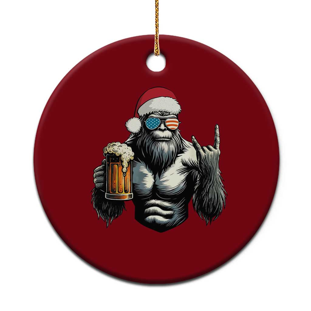Bigfoot Christmas Ceramic Ornament Most Wonderful Xmas Sasquatch Beer - Wonder Print Shop