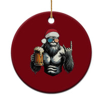 Bigfoot Christmas Ceramic Ornament Most Wonderful Xmas Sasquatch Beer - Wonder Print Shop