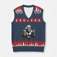 Bigfoot Xmas V-Neck Knit Sweater Vest Most Wonderful Xmas Sasquatch Beer - Wonder Print Shop