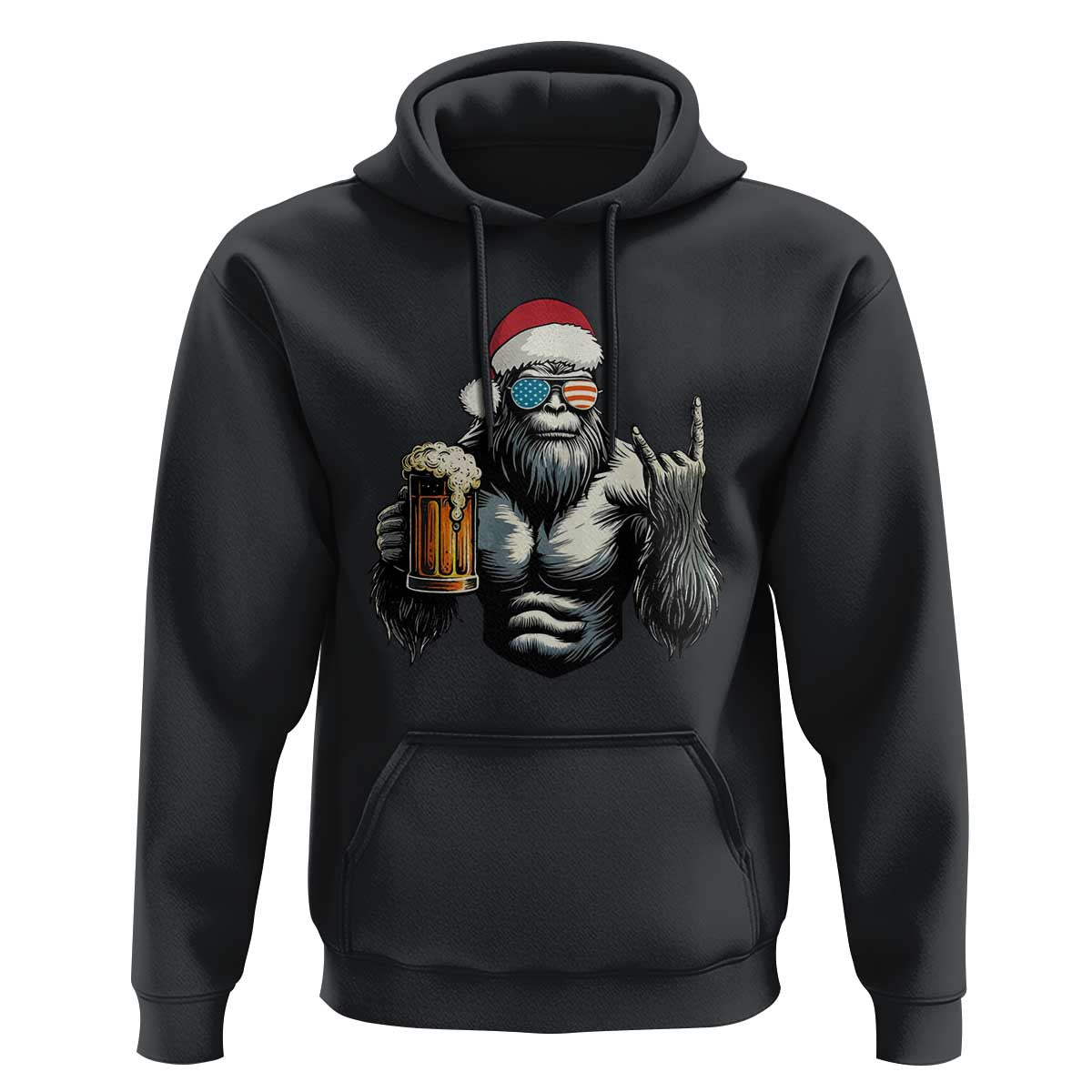 Bigfoot Christmas Hoodie Most Wonderful Xmas Sasquatch Beer - Wonder Print Shop