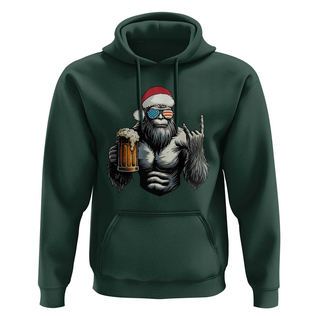 Bigfoot Christmas Hoodie Most Wonderful Xmas Sasquatch Beer - Wonder Print Shop