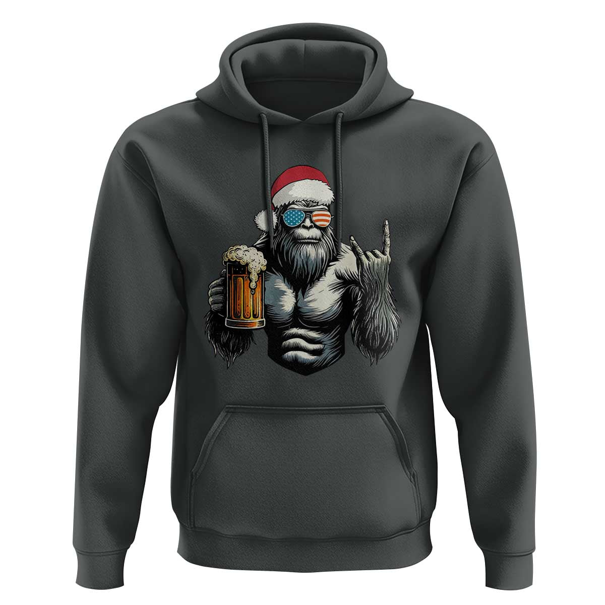 Bigfoot Christmas Hoodie Most Wonderful Xmas Sasquatch Beer - Wonder Print Shop