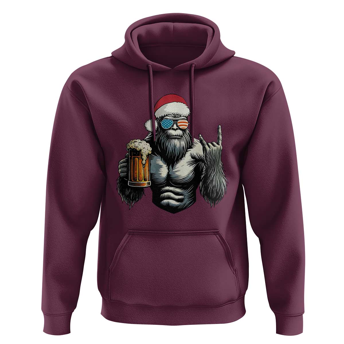 Bigfoot Christmas Hoodie Most Wonderful Xmas Sasquatch Beer - Wonder Print Shop