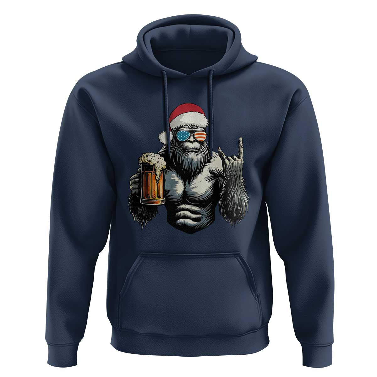 Bigfoot Christmas Hoodie Most Wonderful Xmas Sasquatch Beer - Wonder Print Shop