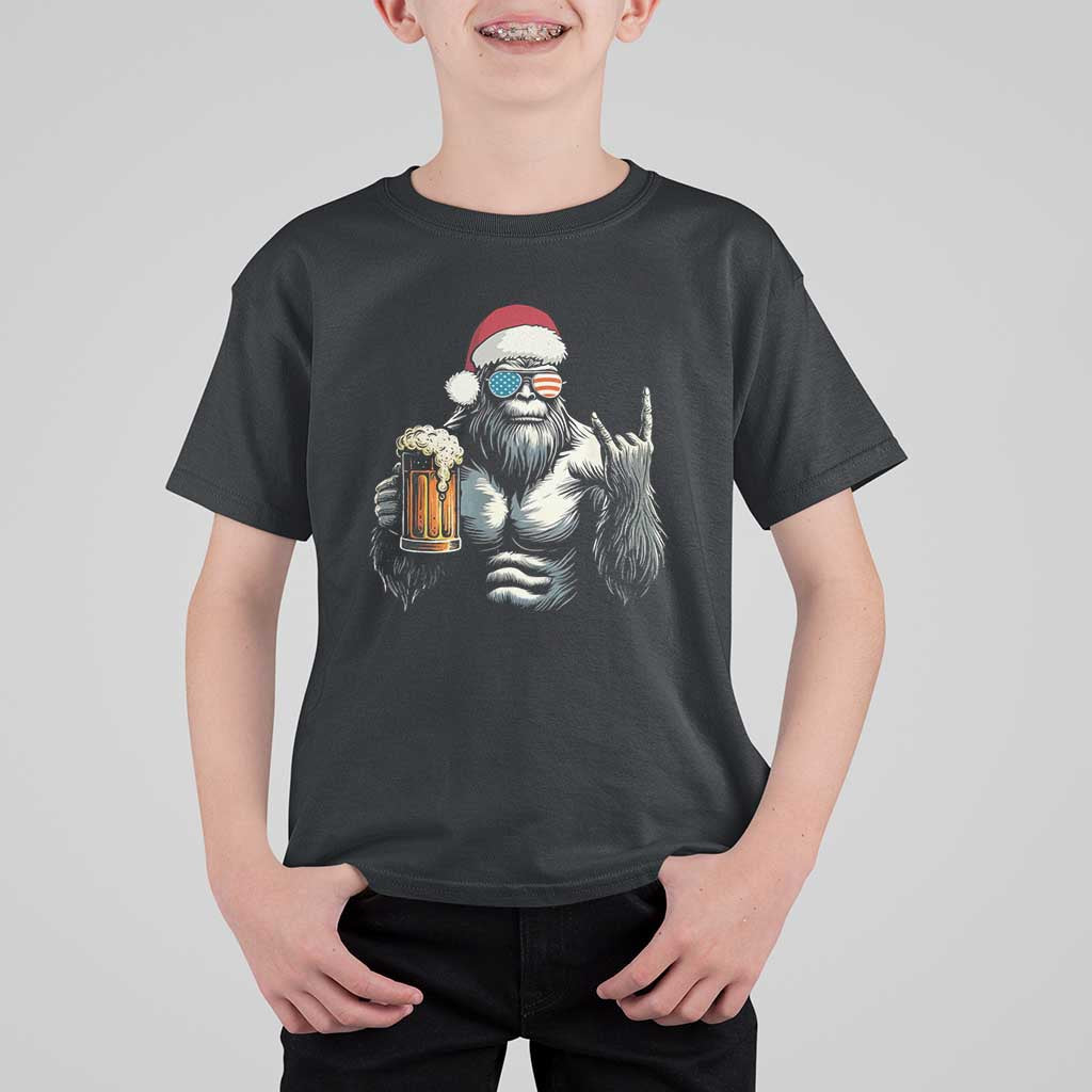 Bigfoot Christmas T Shirt For Kid Most Wonderful Xmas Sasquatch Beer - Wonder Print Shop