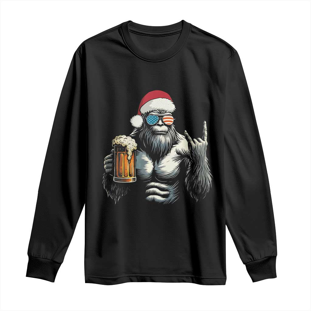 Bigfoot Christmas Long Sleeve Shirt Most Wonderful Xmas Sasquatch Beer - Wonder Print Shop