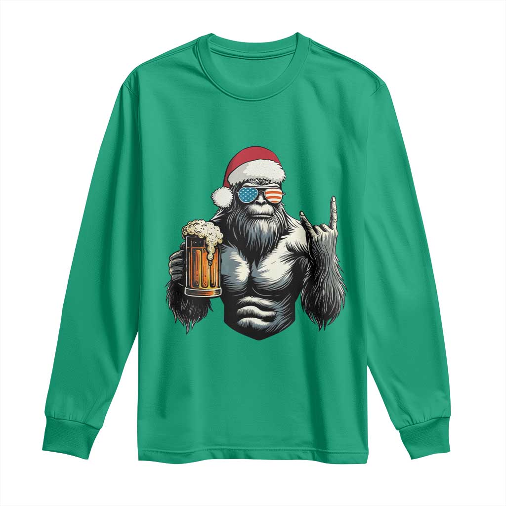 Bigfoot Christmas Long Sleeve Shirt Most Wonderful Xmas Sasquatch Beer - Wonder Print Shop