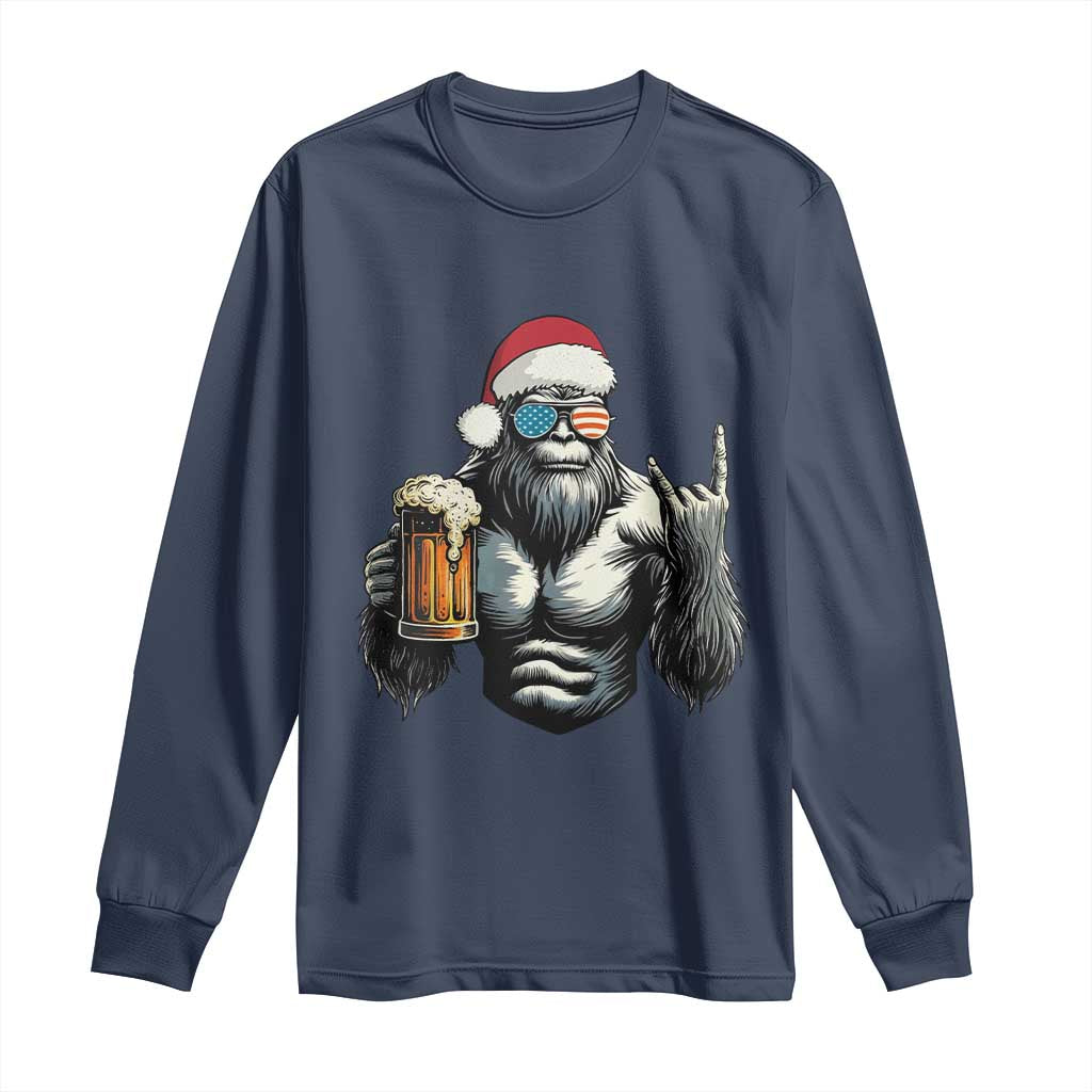 Bigfoot Christmas Long Sleeve Shirt Most Wonderful Xmas Sasquatch Beer - Wonder Print Shop