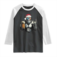 Bigfoot Christmas Raglan Shirt Most Wonderful Xmas Sasquatch Beer - Wonder Print Shop
