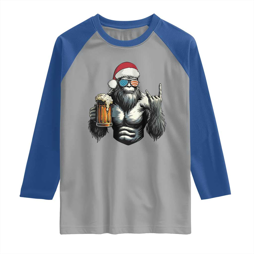 Bigfoot Christmas Raglan Shirt Most Wonderful Xmas Sasquatch Beer - Wonder Print Shop