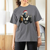 Bigfoot Christmas T Shirt For Women Most Wonderful Xmas Sasquatch Beer - Wonder Print Shop
