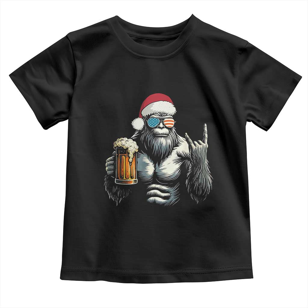 Bigfoot Christmas Toddler T Shirt Most Wonderful Xmas Sasquatch Beer - Wonder Print Shop