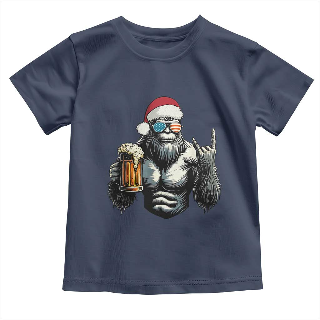 Bigfoot Christmas Toddler T Shirt Most Wonderful Xmas Sasquatch Beer - Wonder Print Shop