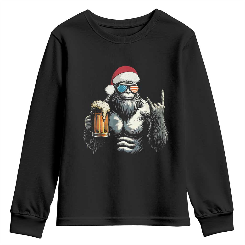Bigfoot Christmas Youth Sweatshirt Most Wonderful Xmas Sasquatch Beer - Wonder Print Shop