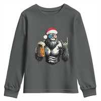 Bigfoot Christmas Youth Sweatshirt Most Wonderful Xmas Sasquatch Beer - Wonder Print Shop